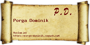 Porga Dominik névjegykártya